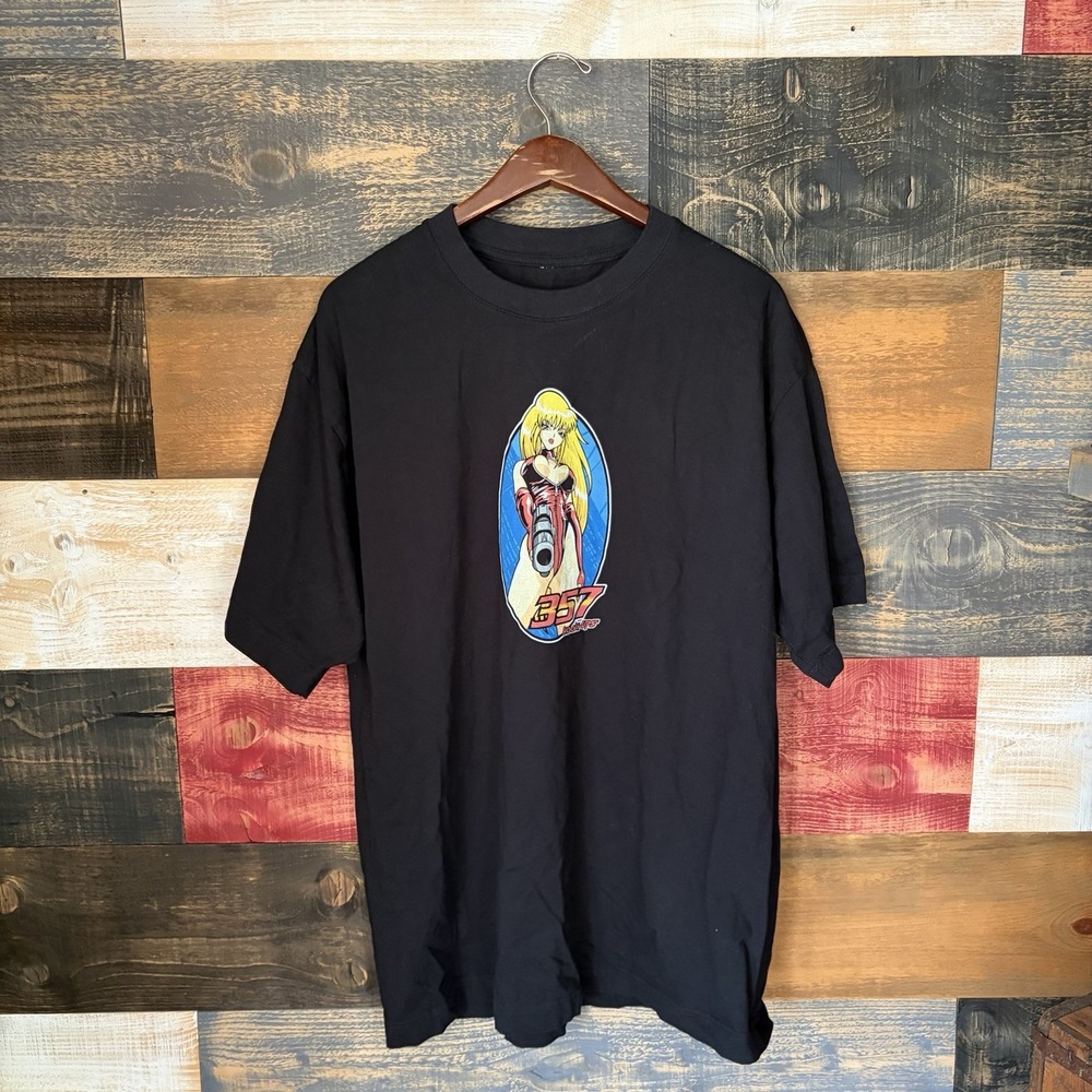 Vintage 2000s Hookups T Shirt Pinup Hook-ups 357 XL Mens Black